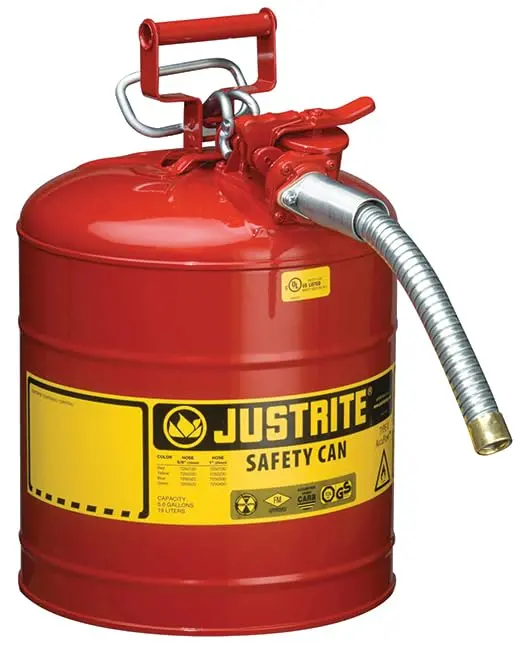Type 2 Safety Container With Accuflow Manifold And Auto Venting – 5-Gallon Galvanized Steel Flammable Liquid Safety Can – Fm Approved, Ul/Ulc Listed, Osha & Nfpa Compliant – Industrial Job Sites & Workshops 1