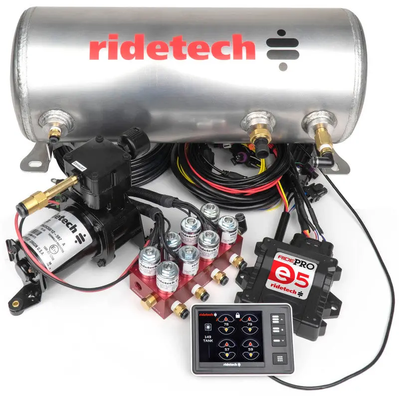 Ridetech 1967-2015 Chevrolet Camaro 1St-5Th Gen 1St- Ridepro E5 Air Ride Suspension Control System 3 Gallon Single Compressor 1 4In Valves 1