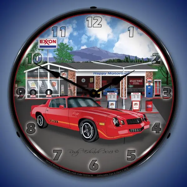 Lighted 1979 Z28 Camaro Exxon Clock 1