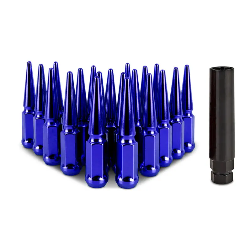 Mishimoto 1982-2002 Chevrolet Camaro 3Rd-4Th Gen Steel Spiked Lug Nuts M12x1.5 20Pc Set Blue 1