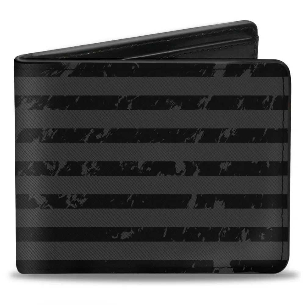 Chevrolet Bowtie American Flag Weathered Gray & Black Bi-Fold Wallet 1