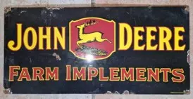 John Deere Farm Implements Porcelain Enamel Vintage Metal Reproduction 1