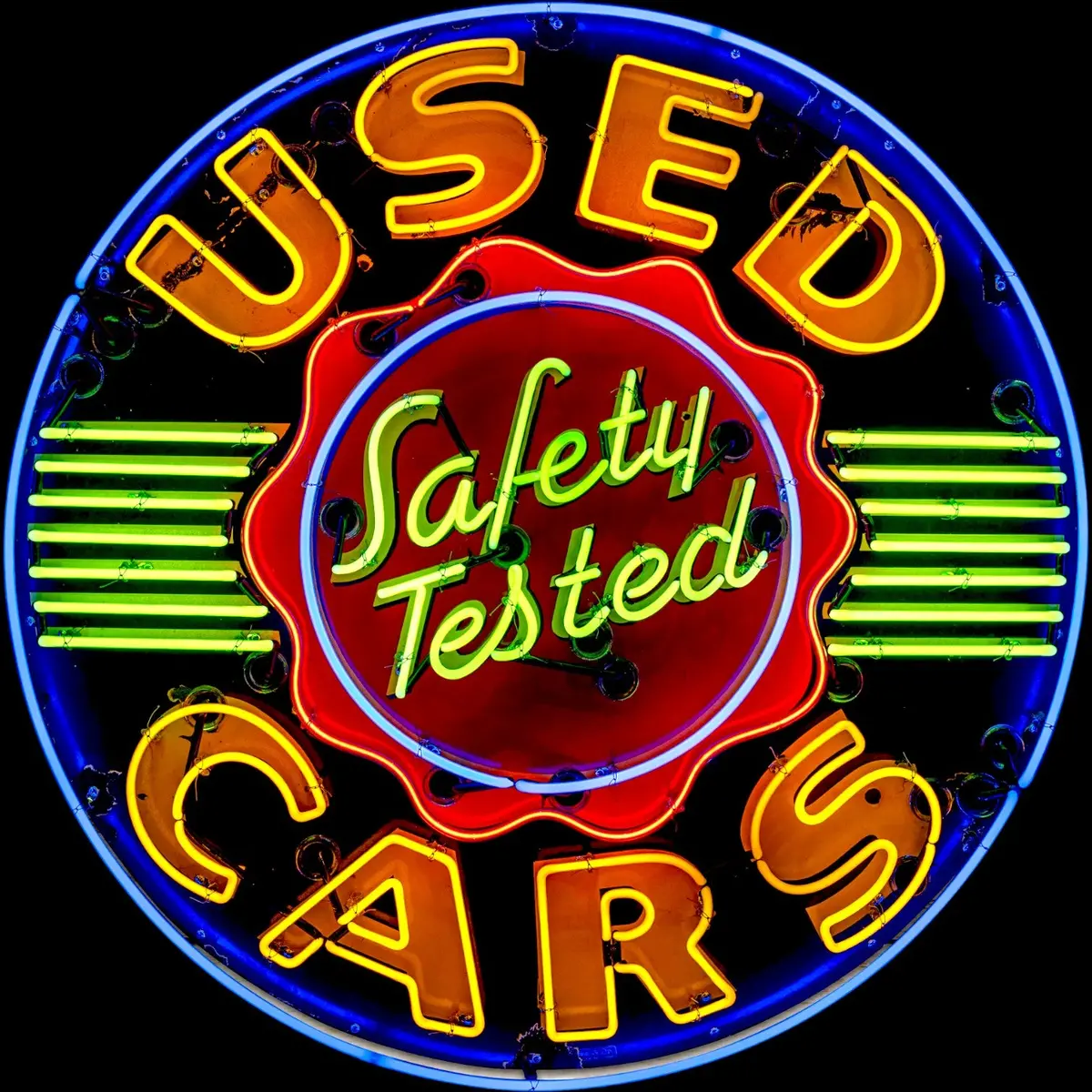 Safety Tested Used Cars Glass Neon Porcelain With Steel Can Reproduction 1
