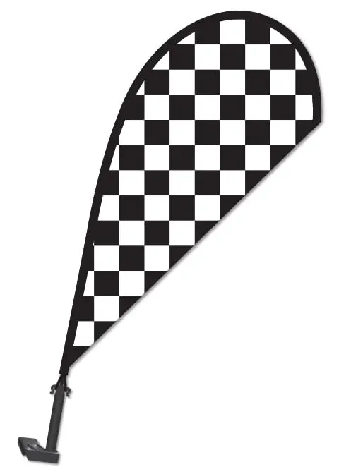 Standard Clip-On Paddle Flags For Vehicle Windows - Premium 2-1/2' Tall Durable Fiberglass Pole - Wind-Resistant Car Flags, Printed Both Sides, Outdoor Vehicle Advertising 1