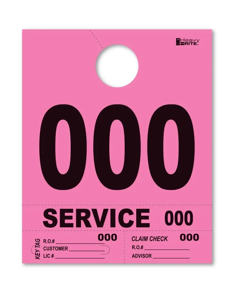 4 Part Heavy-Brite Premium Service Dispatch Numbers - Efficient Dispatch Management With Pink Bold Numbers, Customizable, Matching Key Tags, Claim Checks 1