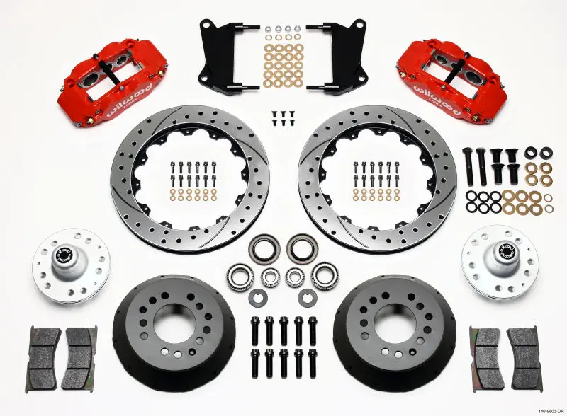 Wilwood 1967-1969 Chevrolet Camaro 1St Gen Narrow Superlite 6R Front Hub Kit 12.88In Drill Red 1