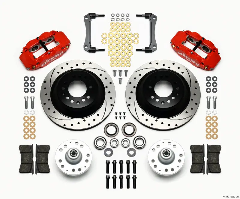Wilwood 1979-1981 Chevrolet Camaro 2Nd Gen Narrow Superlite 6R Front Hub & 1Pc Rtr Kit 12.88In Drilled -Red 1