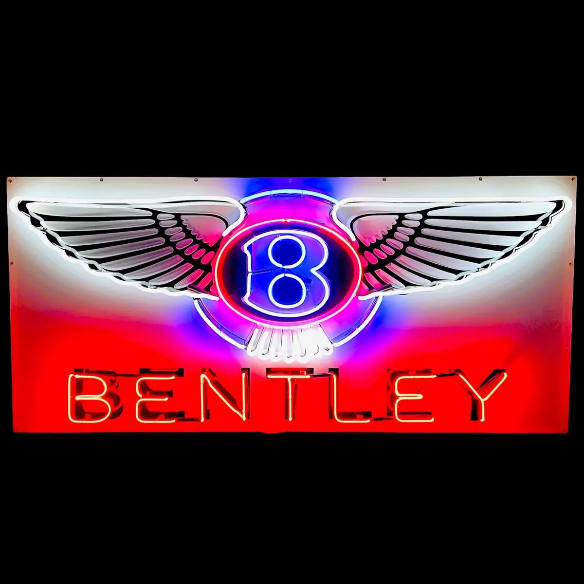 Xl Bentley Dealership Neon Sign - Real Glass, Porcelain, Steel Can - Premium, Luxury, Auto Advertising Reproduction 1