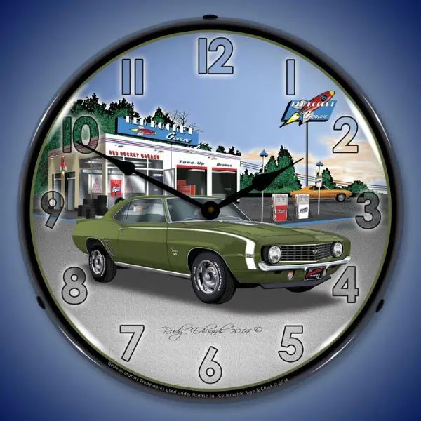 1969 1St Generation Camaro Ss Rocket Gas Lighted Clock 1