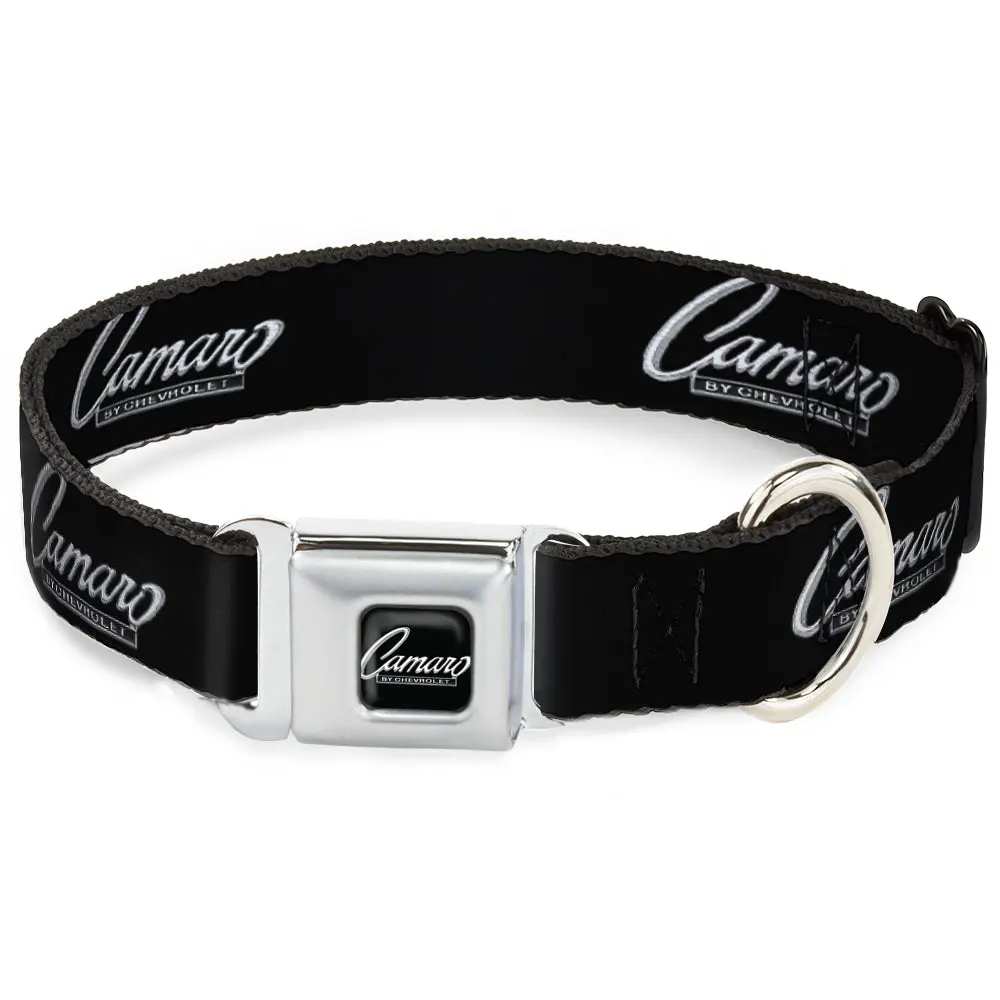 1969 Camaro Script Emblem Black & Silver Seatbelt Buckle Collar 1