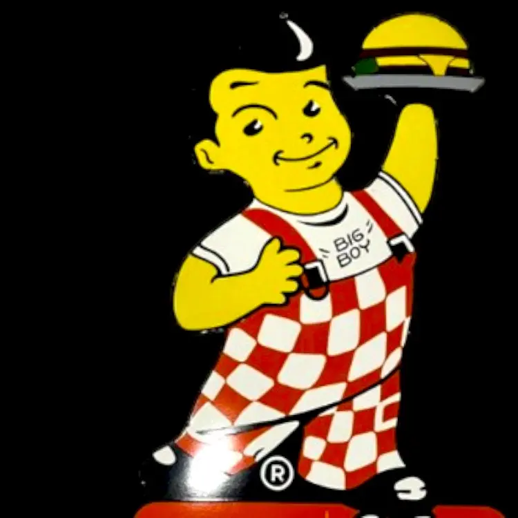Big Boy Bob's Burgers Retro Diner Mascot Porcelain Enamel Vintage Metal Reproduction 1