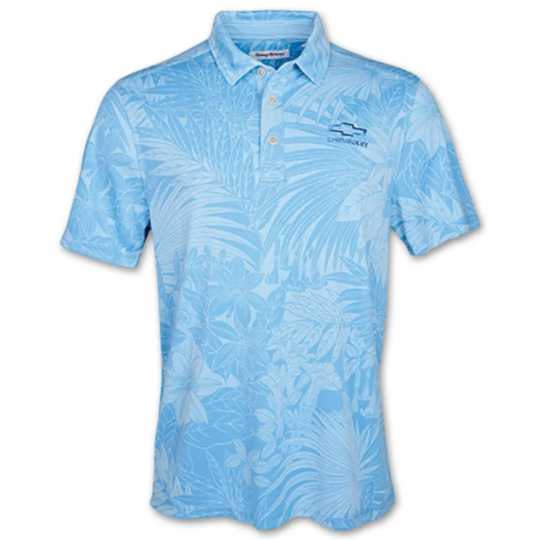 Bowtie Chevrolet Tommy Bahama Paradise Chambray Blue Polo 1
