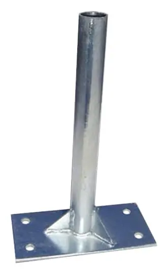 Bolt-On Roof Mount For Swooper Banners – Heavy-Duty Steel Mounting Bracket With 8" X 4" Base & 12" Vertical Sleeve – Durable Outdoor Flagpole Hardware – Fasteners Not Included 1