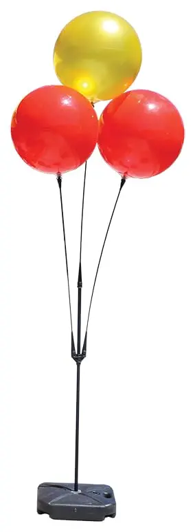 Three Balloon Ground Pole Kit With 46-1/2" Pole, 32" Stems, Adapter Cups, And Cluster Bracket - Reusable Balloon Ground Display Kits - Ideal For Outdoor Decorations And Events 1