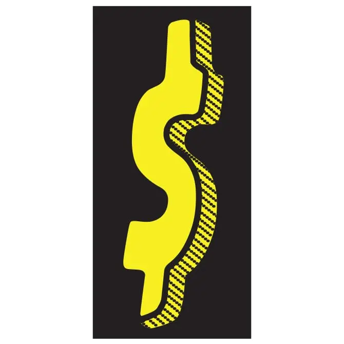 Number Window Stickers - Yellow & Black Car Dealer Number Stickers - Durable, Weatherproof Vinyl With Easy On/Off Adhesive - Back Slit For Seamless Installation - 7-1/2" 1