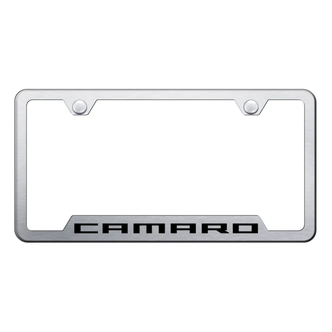 Camaro Cut-Out Frame - Laser Etched Brushed 1