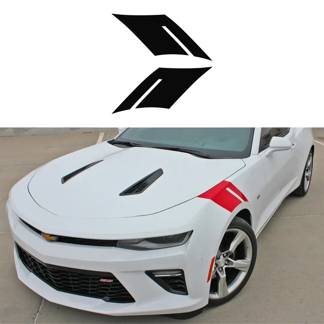 2016-2023 Chevrolet Camaro Fender Accent Hash Stripe Decal - Gloss Black - Left & Right Side - Ca 1