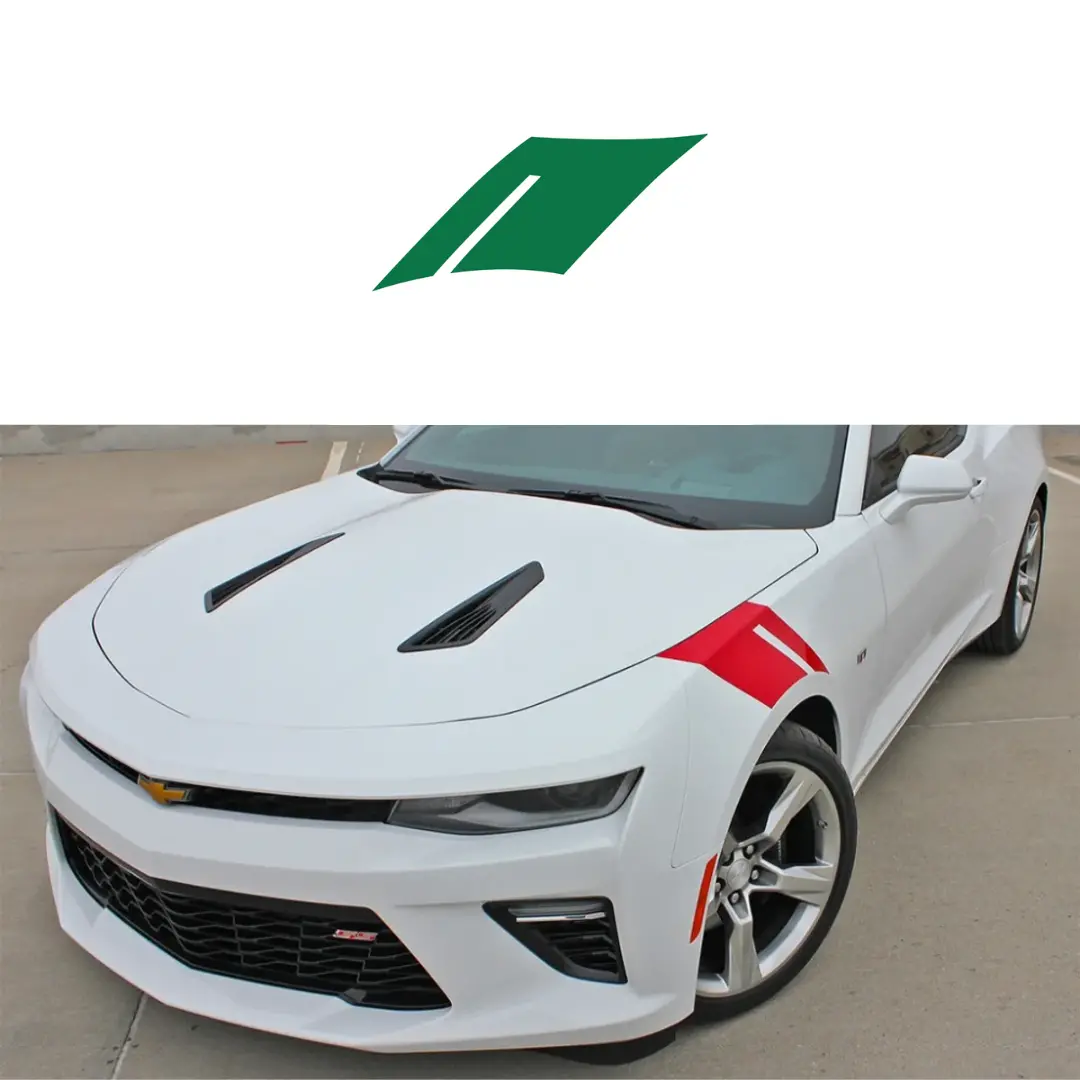 2016-2023 Chevrolet Camaro Fender Accent Hash Stripe Decal - Gloss Green - Passenger Side Only - Ca 1