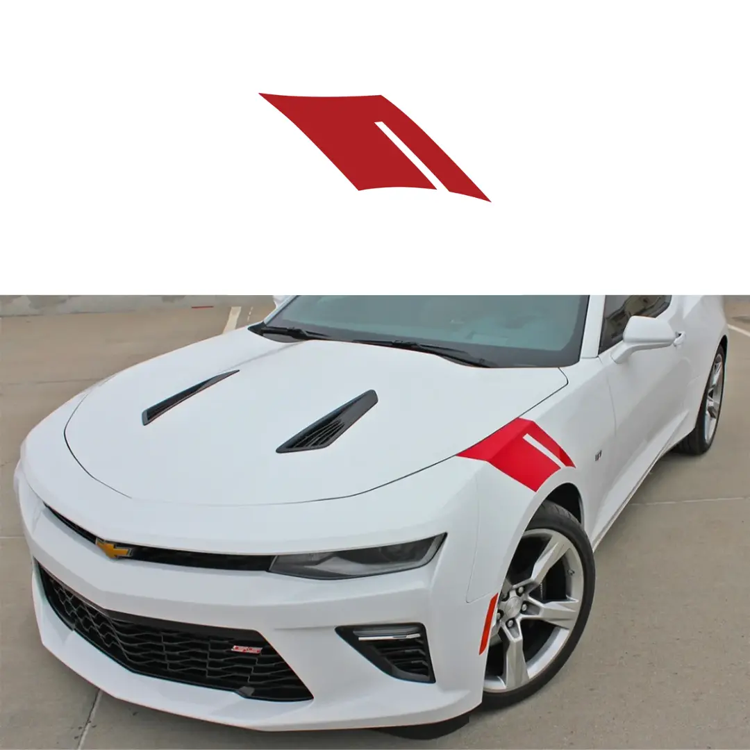 2016-2023 Chevrolet Camaro Fender Accent Hash Stripe Decal - Gloss Red - Driver Side Only - Ca 1