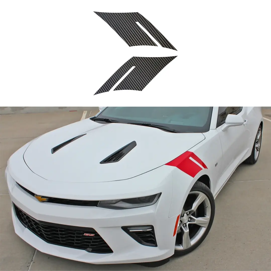 2016-2023 Chevrolet Camaro Fender Accent Hash Stripe Decal - Black Carbon Fiber - Left & Right Side - Ca 1