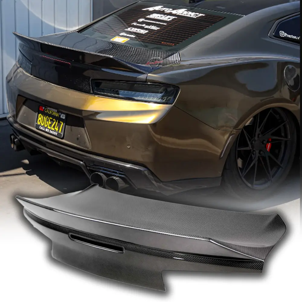 2016 - 2024 Camaro Carbon Fiber Trunk Double Sided Decklid With Integrated Spoiler 1