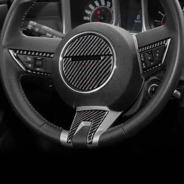 Carbon Fiber Steering Wheel Overlay For Chevrolet Camaro 2010-2011 1