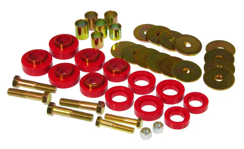 Prothane 1970-1981 Chevrolet Camaro 2Nd Gen Body Mount Kit W Hardware Red 1