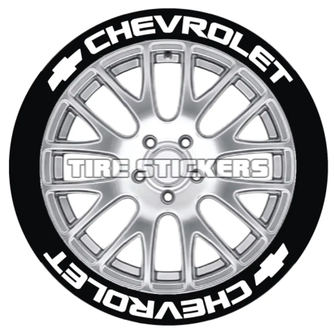 Chevrolet Tire Stickers - 8 Of Each - 19"-21" - 1" 1