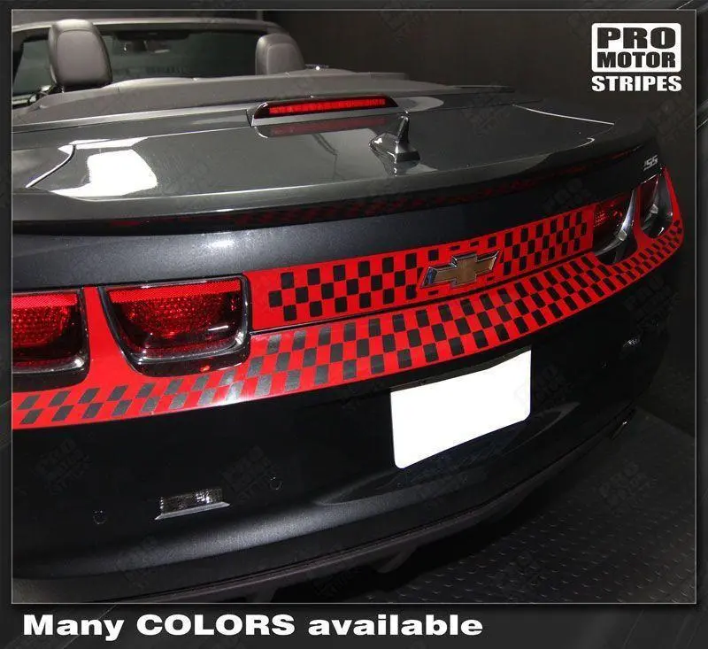 Chevrolet Camaro 2010-2013 Rear Fascia Trunk Checkered Stripes 1