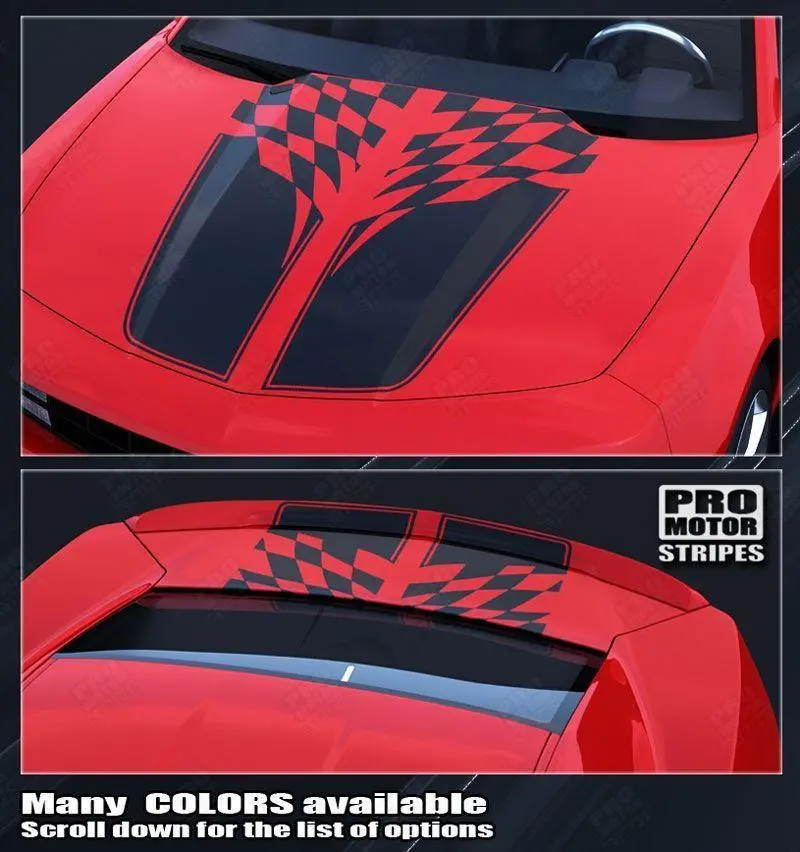 Chevrolet Camaro 2010-2015 Checkered Flag Racing Stripes 1