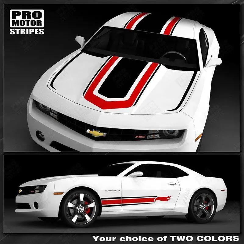 Chevrolet Camaro 2010-2015 Hot Wheels Style Top And Side Stripes 1