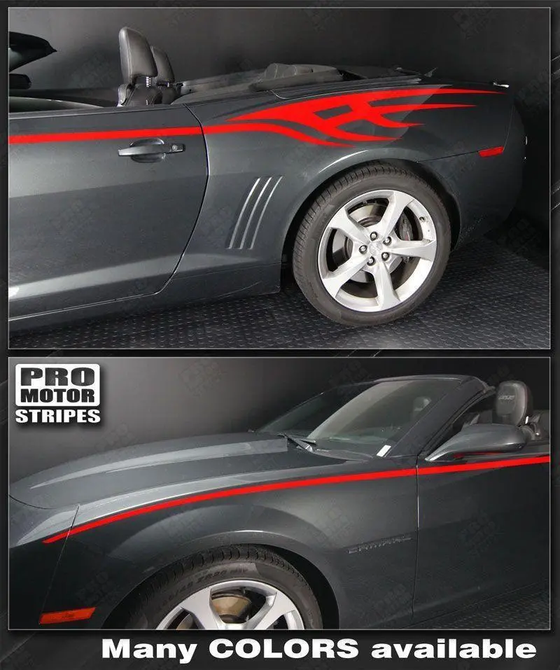 Chevrolet Camaro 2010-2024 Tribal Flame Side Stripes 1