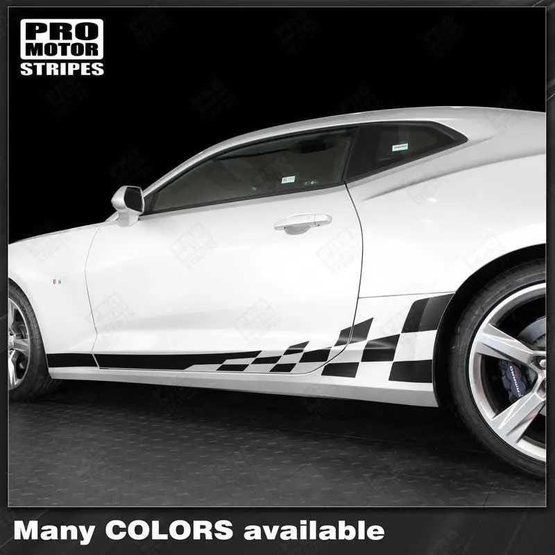 Chevrolet Camaro 2016-2024 Checkered Rocker Side Stripes 1