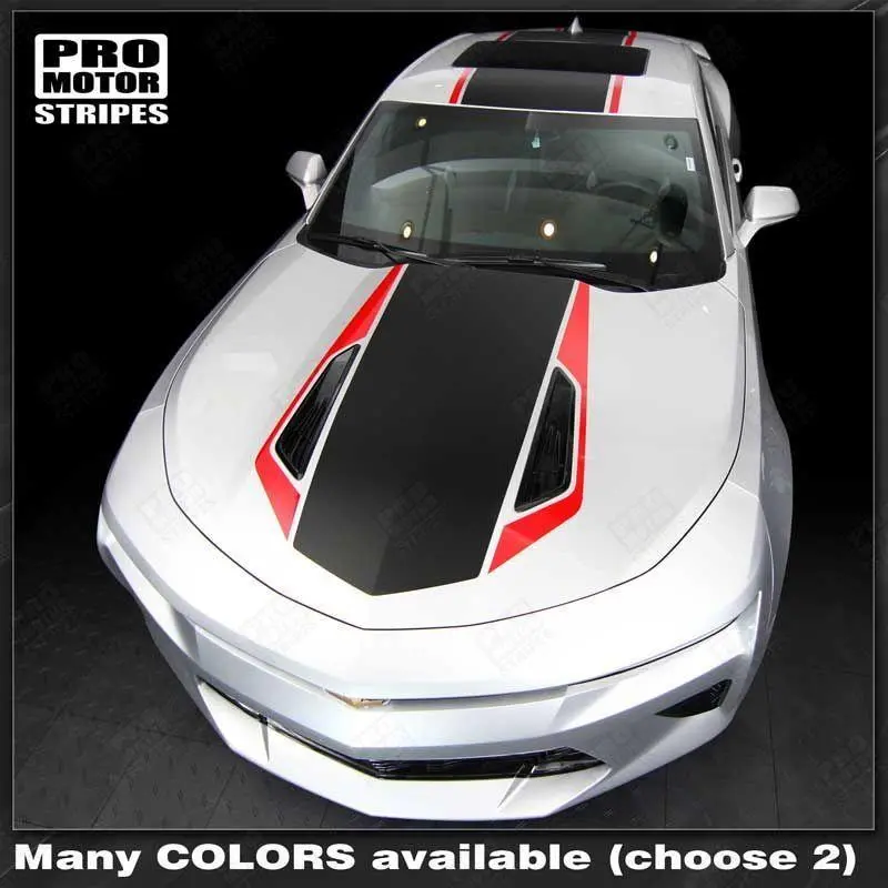 Chevrolet Camaro 2016-2018 (Ss) Over The Top Stripes Hood, Roof & Rear 1