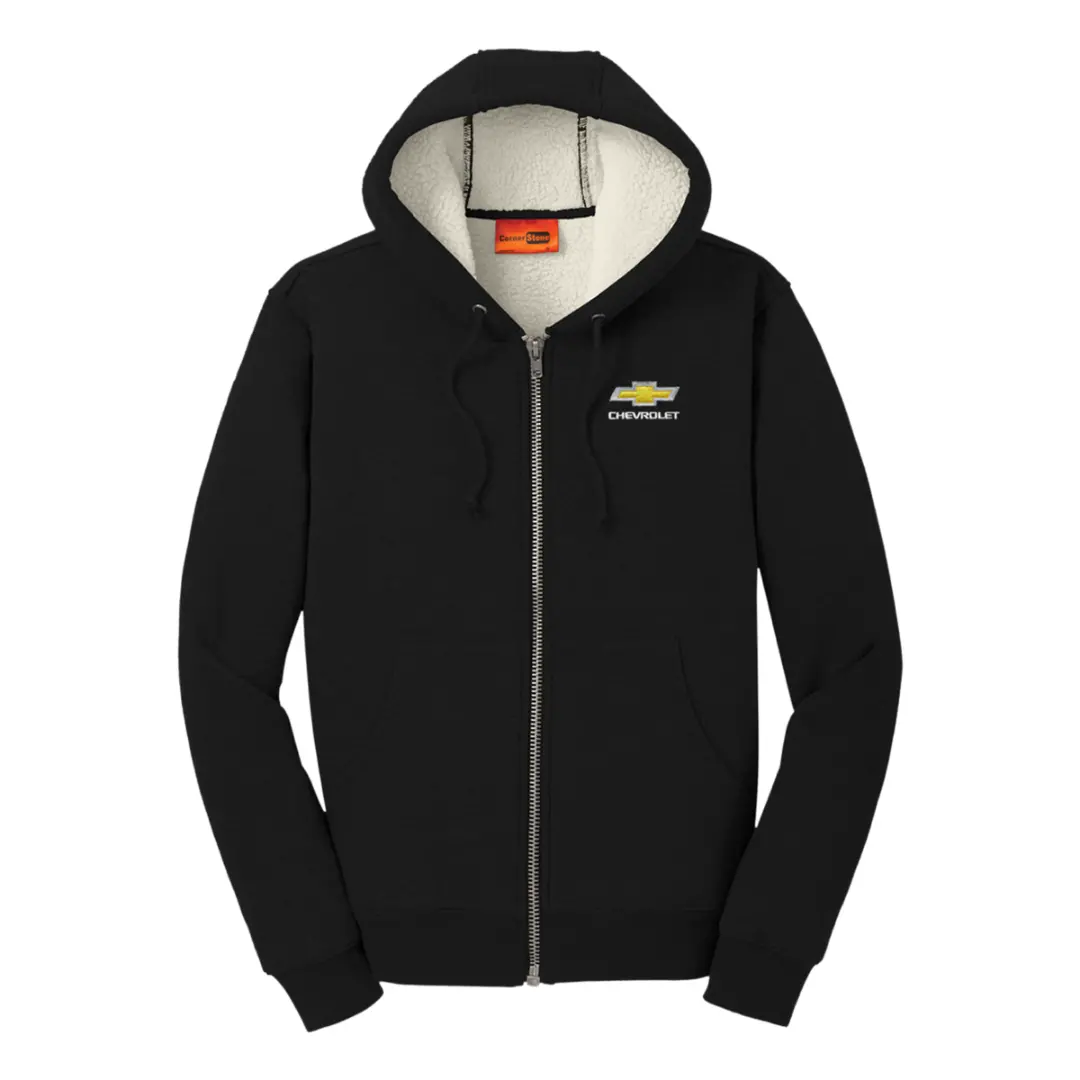 Chevrolet Heavyweight Sherpa-Lined Hooded Fleece Jacket - Black 1
