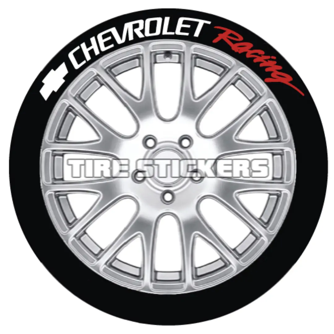 Chevrolet Racing Tire Stickers - 4 Of Each - 19"-21" - 1.25" 1