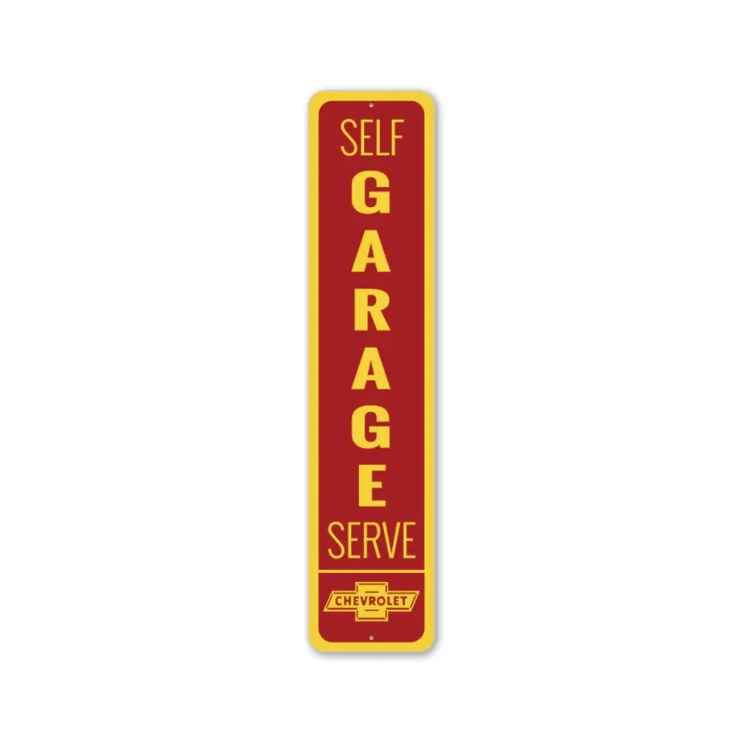 Chevrolet Self Serve Garage Sign - Aluminum Sign 1