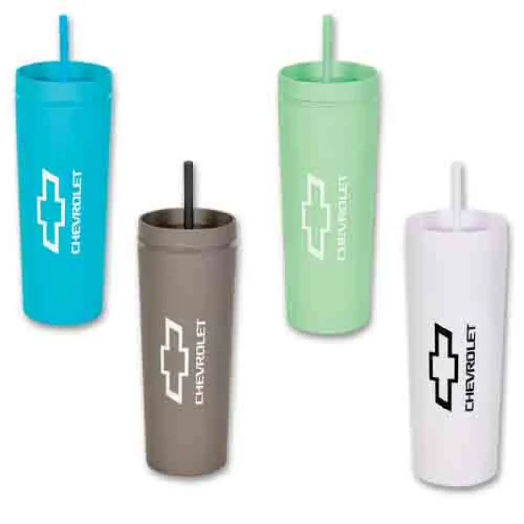 Chevy Bowtie 17 Oz Mug With Straw 1