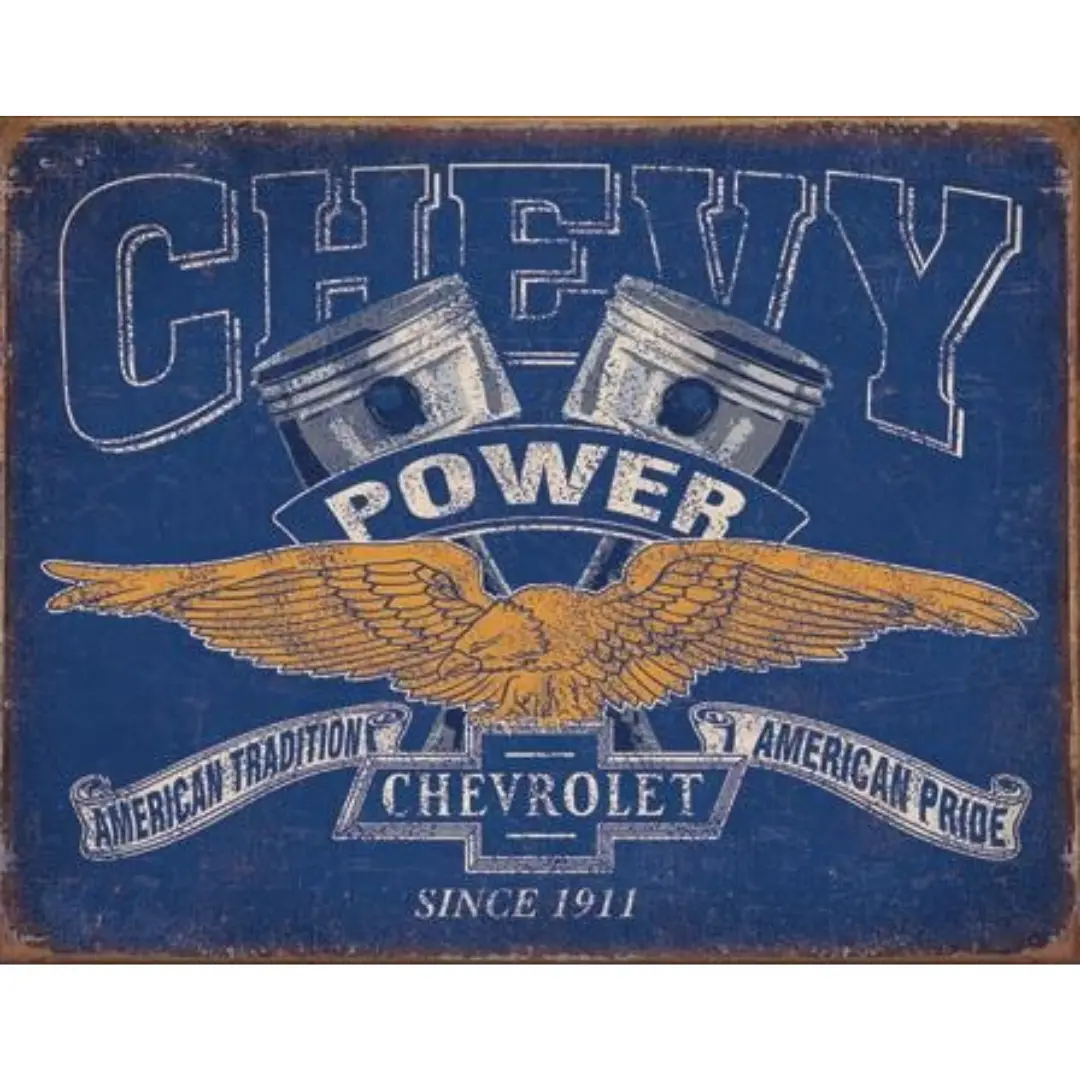 Chevy Power Tin Sign - Ca 1