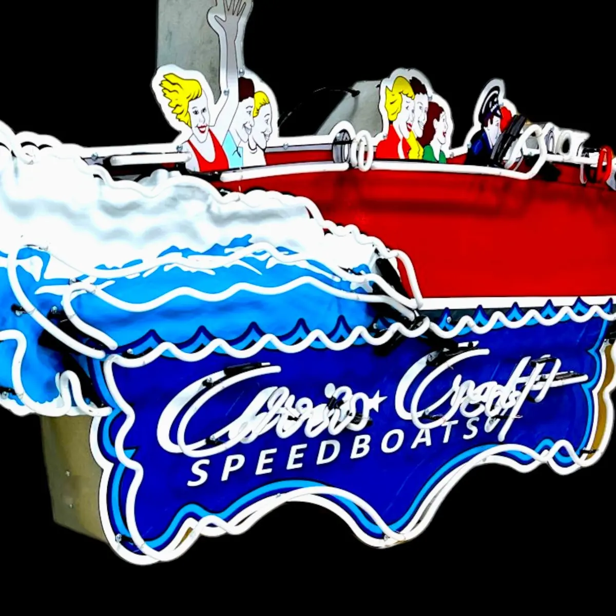 Marine Chris Craft Speedboats Neon Reproduction Die Cut Boat Lighted Advertising Sign 4