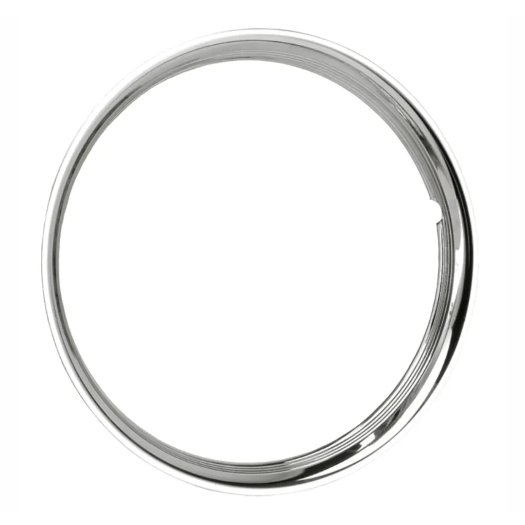 16" Chrome/Ss Antique Hot Rod Style Trim Ring Set Of 4 2