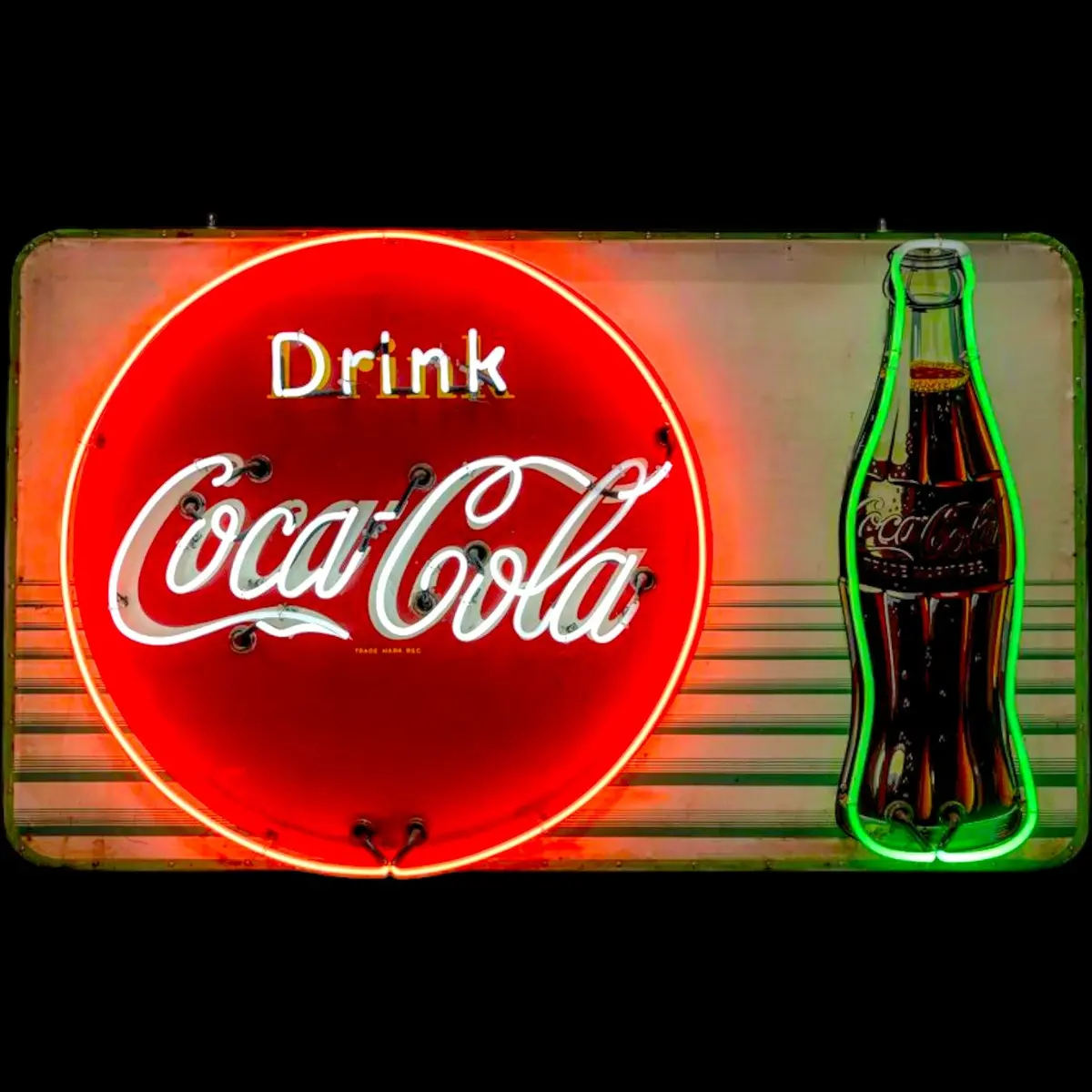 Drink Coca Cola Retro Neon Porcelain Panel Sign Drive-In Display 1