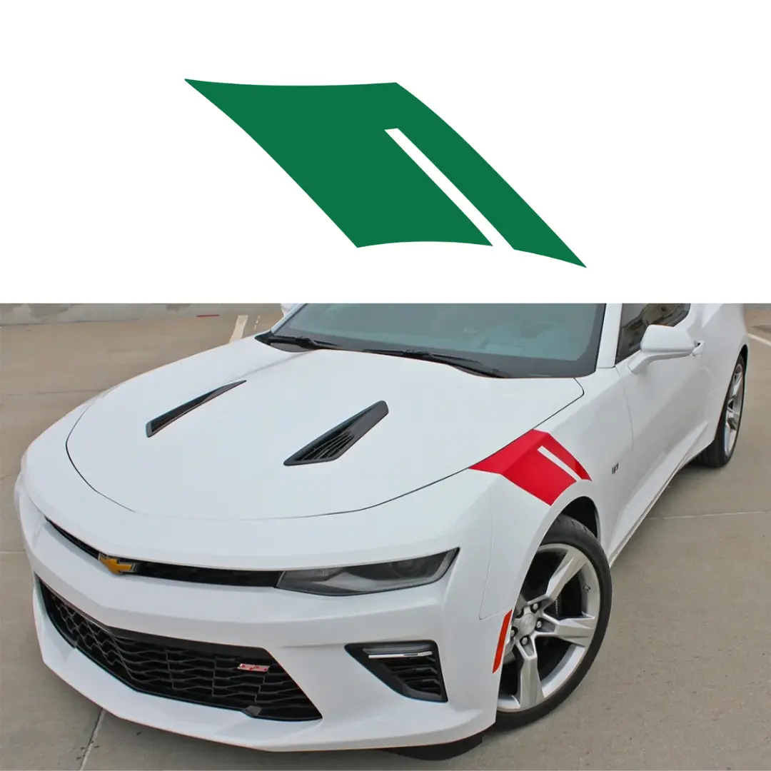 2016-2023 Chevrolet Camaro Fender Accent Hash Stripe Decal - Gloss Green - Driver Side Only - Ca 1