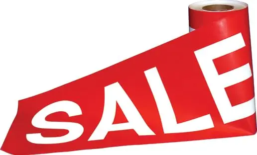 Premium Super Sized Sale Tape - High-Visibility Promo Banner (12" X 300') - Durable 4-Mil Poly Material - Ideal For Events And Retail Displays 1