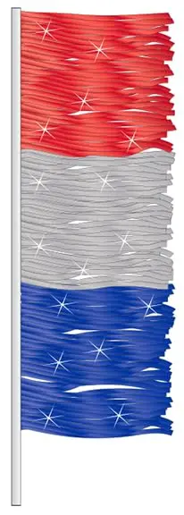 Metallic Antenna Flags For Car Antennas - Fringe Strips & Triangular Shape - Red, Silver & Blue Patriotic Vehicle Flags With Easy-Slide 32" Sleeve - Durable Outdoor Car Antenna Decorations 1