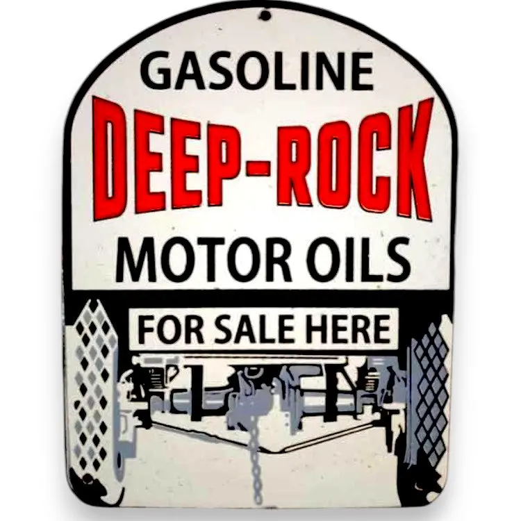Deep-Rock Gasoline Motor Oils Porcelain Enamel Vintage Metal Reproduction 1