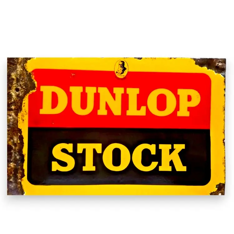 Dunlop Stock Porcelain Enamel Vintage Metal Reproduction 1