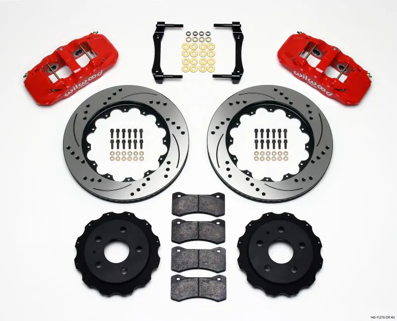 Wilwood 2010-2017 Chevrolet Camaro 5Th-6Th Gen 5Th- Aero4 Rear Kit 14.25In Drilled Red 1