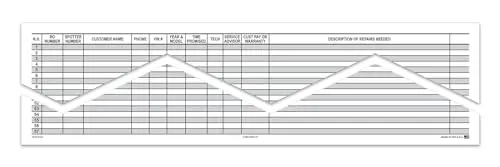 Automotive Route And Appointment Sheet - Large 22" X 17" White Paper Pad With 57 Lines/Sheet (Black Print) - Efficient Tracking System 1