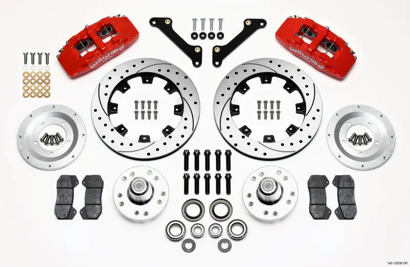 Wilwood 1979-1981 Chevrolet Camaro 2Nd Gen Dynapro 6 Front Hub Kit 12.19In Drilled Red 1